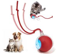 Utroni Interactive Dog & Cat Electric Active Toys, Smart Rolling Ball for Dogs & Cats, 360° Smart Automatic Rolling Pet Ball, Fast Moving Toy for Bored Indoor Kitty, Rechargeable(Red)