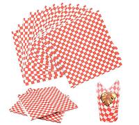UTRUGAN 100 Pcs Food Wrap Paper 11 * 10" Checkered Deli Basket Liner Oil-Proof Sandwich Wrapping Tissue Waterproof Wax Wrapping Paper Wax Paper Sheets Napkins Paper for Hamburger Fries Meat Gift