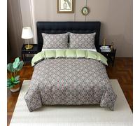 UTSIDE Vibrant Colorful Duvet Cover Set 3-Piece Boho Damask Printed Reversible Bedding Set Cotton Super Soft Duvet Cover Set,Double Size