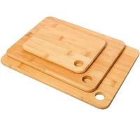UTTAM Extra-Thick Wooden Chopping Boards - 3 Piece Bamboo Chopping Board Set - 34x23cm / 32x19cm / 27x16cm - Ideal for Carving Meat, Cutting Vegetables, Cheeses and Bread (Bamboo, Pack of 3)