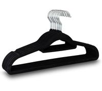 UTTAM Velvet Hangers 50 Pack - Thin Non-Slip Clothes Coat hangers with Tie Bar and 360 Degree Hook for Home Storage Durable, Sturdy for Suits, Jackets (Black)