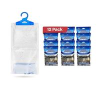 UTTAM Wardrobe Dehumidifier Hanging Bags Bulk Pack, Condensation, Dehumidifiers for Damp, Mould, Moisture Absorbers, Bedroom, Caravan, Bathroom, Basement, Office (210g Each) (Pack of 12)