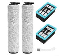 UTTASU 5-Piece Replacement Brush and Filter Set for Bissell for CrossWave 3831, HF2, 3845, 3847, 3848, 2 Roller Brushes, 2 Filters & 1 Cleaning Brush, Compatible with Multi-Surface Floor Cleaners