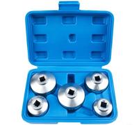 UTTASU 5Pc Socket Style Oil Filter Cap Wrench Set For 3/8 Inch Drive Tools Fits Standard Oil Filter Sizes Including 24Mm 27Mm 32Mm 36Mm 38Mm(blue box)