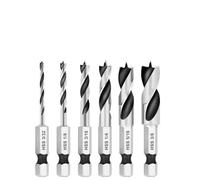 UTTASU 6.35mm Hex Shank HSS Stubby Drill Bit Set, 3-Point Quick-Change for Woodworking ¨C 1/4" Shank, Includes 3/32" to 3/8" Sizes
