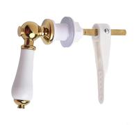 UTTASU Ceramic Toilet Flush Handle, Traditional Victorian Toilet Flush Handle Replacement Fit Toilet Cistern Handle Chrome Plated Replacement Metal Handle Cistern Lever for Toilet Wc Cistern Tank