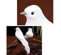 UTTASU Clip on White Doves, 2pcs Foam Birds, Indoor and Outdoor Decoration, Auspicious Objects, Symbol of Peace and Love