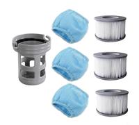 UTTASU For MSPA Whirlpoal Replacement Filter Holder Filter Cartridge Mesh Filter For Miweba for Mspa Replacement Filter Filter Holder for Inflatable Pools 3 Filter 1 Bracket 3 Mesh Bag