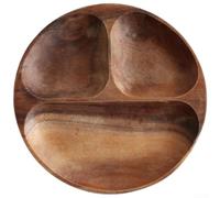 UTTASU Handmade Walnut Wood Serving Tray Irregular Fruit Plate - Smooth Edge Charcuterie Board for Snacks & Tea - Unique Organic Texture 30cm(S)