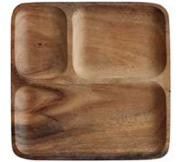 UTTASU Handmade Walnut Wood Serving Tray Irregular Fruit Plate - Smooth Edge Charcuterie Board for Snacks & Tea - Unique Organic Texture 30cm(T)
