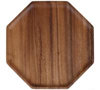 UTTASU Handmade Walnut Wood Serving Tray Irregular Fruit Plate - Smooth Edge Charcuterie Board for Snacks & Tea - Unique Organic Texture 30cm(N)