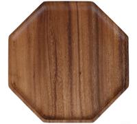 UTTASU Handmade Walnut Wood Serving Tray Irregular Fruit Plate - Smooth Edge Charcuterie Board for Snacks & Tea - Unique Organic Texture 30cm(O)