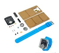 UTTASU LED Watch DIY Kit Soldering Practice Set with Red Digital Display - Electronics Assembly Project for Beginners Featuring Auto Sleep & Dual Time Modes(Azure)