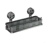 UTTASU Movable Shower Shelf Suction Cup - No Drill Wall Mounted Storage for Shampoo & Soap - Reusable ABS Bathroom Organiser Black 33.5cm