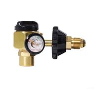 UTTASU Nitrogen Control Valve 500 PSI for Refrigeration Systems, Integrated Pressure Gauge and Flow Meter, CGA580 Input, 1/4 Inch Output, for Leak Test