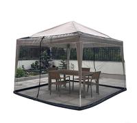 UTTASU Outdoor Garden Mesh Tent Pavilion 300X300cm Sunshade Gazebo With Water Weighted Base Screen Curtain For Backyard Beach Camping Activities(Black)