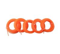 UTTASU Pack of 5 EGO Professional Grade 0.095 in. Trimmer Line for Brushcutter and Strimmer, Nylon Cord Orange, 5 m per piece