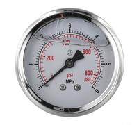 UTTASU Pressure Gauge 60Mm Dial 0 100 Bar PSI Dual Scale With Glycerine Filled Housing And Brass Internal Connector, Suitable For Hydraulic And Pneumatic Systems(0-60 Bar)