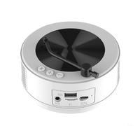 UTTASU Retro Portable FM Radio CD Player with Built-in Speaker, Bluetooth-Compatible, TF Card Playback, AUX Input, 1500mAh Battery, Classic Turntable Design for Home Audio(Can't play CDs)