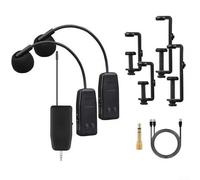 UTTASU Robust 2 4G Wireless Microphone Kit Perfect for Performing Artists Compact Size with Long Range Connectivity (1 to 2)