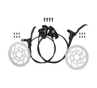 UTTASU Shimano MT200 Hydraulic Disc Brake Set for Mountain Bikes ¨C Dual-Piston Oil Brake with Aluminum Alloy Lever, 160mm/140mm Rotors, Mineral Oil, Front & Rear Braking Control