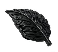 UTTASU Zinc Alloy Leaves Design Wardrobe Knob Decorative Furniture Handles for Cabinets (Black)