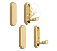 UTTDP 4PCS Foldable Invisible Coat Hooks - High Load-Bearing Zinc Alloy Wall Hooks for Bathroom,(Gold)