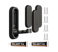 UTTDP 4PCS Foldable Wall Hooks - Zinc Alloy Space-Saving Invisible Hooks for Bathroom,(Black)
