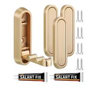 UTTDP 4PCS Foldable Wall Hooks - Zinc Alloy Space-Saving Invisible Hooks for Bathroom,(Silver)