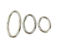 UTTDP 5Pcs Open Oval Ring Metal Spring Snap Clasp - Versatile Bag Strap Clip Buckle for Garments, Dog Collars, and More(Silver,37mm)