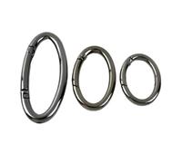 UTTDP 5Pcs Open Oval Ring Metal Spring Snap Clasp - Versatile Bag Strap Clip Buckle for Garments, Dog Collars, and More(Gunblack,37mm)