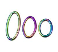 UTTDP 5Pcs Open Oval Ring Metal Spring Snap Clasp - Versatile Bag Strap Clip Buckle for Garments, Dog Collars, and More(Colored,25mm)