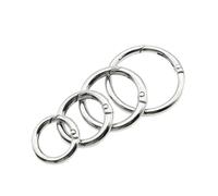UTTDP 6Pcs Metal O Ring Spring Clips - Durable Round Carabiner Keychain Connectors for DIY Jewelry, Bags, and Dog Chains(Silver,15mm)