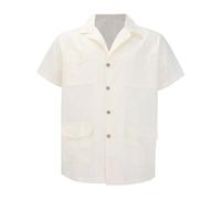 utton Down Shirts for Men Lapel Short Sleeve Tee Loose Blouse Mens Retro Bowling Hawaiian Shirt 50s Vintage Bowling Tops (Z - Hawaiian Shirts for Men - B-White, M)