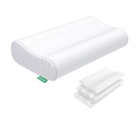 UTTU Cervical Pillow for Neck Strain Relief, Memory Foam Neck Pillow for Sleeping, Adjustable Orthopedic Sandwich Pillow, Contour Cooling for Side Back Stomach Sleeper, 23.6"×14"×5.2"/4.5"