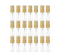 UTURAL 20PCS Mini Spray Bottles Clear Glass Refillable Fine Mist Perfume Atomizer Portable Container with Gold Lids for Cleaning, Essential Oils, Travel (3ml)