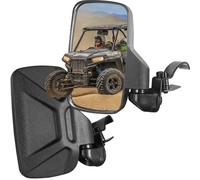 UTV Breakaway Side Mirrors, Black, Heavy-Duty Mounting Brackets, Universal Fit for 2015+ Polaris, Off-Road Vehicle Accessories