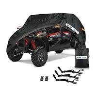 UTV Cover Waterproof All Weather Sun-UV Snow Protector Universal for Polaris RZR Yamaha Can-Am Defender Kawasaki Ranger Cover 4-6 Passenger Black