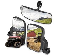 UTV Ranger Side Rear View Mirror And Center Mirror Compatible with 2013-2024 Polaris Ranger XP 500, 570, 900, 1000, Ranger Diesel, ETX/EV, General 1000, Can-Am Maverick Defender Trail