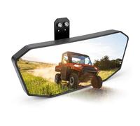 UTV Rear View Mirror, Upgraded Kemimoto Rear View Mirror Compatible with Polaris Ranger 500 570 900 XP 1000XP/Crew 2017 2018 2019 2020 2021 2022 2023 (Factory Drop Down Mounting Tab Required)