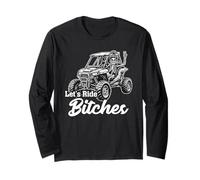 UTV Side by Side SXS Let's Ride Bitches Messy Bun Mom Long Sleeve T-Shirt