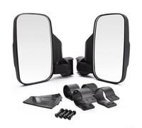UTV Side Mirrors, Adjustable Roll Cage Mirror Kit for Polaris For RZR, Teryx, Rhino, Resistant PP Off Road Vehicle Rearview Mirror Assembly, Black