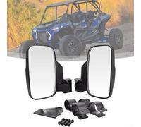 UTV Side Mirrors for Polaris For RZR, Teryx & Rhino - Adjustable Off-Road Rearview Mirror Set with Dual Mounting Clamps, 19 x 23 cm Blac