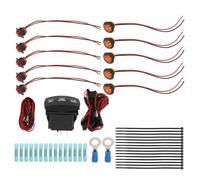 UTV Turn Signal Rocker Switch Kit Flasher Relay Harness DC12V for Cart Amber Red Lights Pre Wired