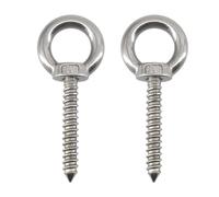 UTwaySteelPro 2Pack M16x100mm Self Tapping Eyelet Screw 304 Stainless Steel Screw in Eye Hooks for Hanging Hammock, Yoga, Swing Chairs, Outdoor and Indoor Use
