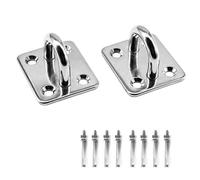 UTwaySteelPro Rectangular M10 Stainless Steel pad Eye Plate Heavy Duty for securing and Installing sandbags Hanging Baskets Swings,2pcs