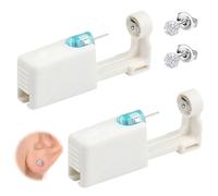 UTXN 2-Pack Disposable Ear Piercing Guns Kit with 2 Diamond Ball Stud Earrings - Home Self Piercing Kit & Body Nose Lip Navel Accessory Tool - Safe Single-Use 316L Stainless Steel