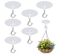 UTXN 6Pcs Self-Adhesive Ceiling Hooks Heavy Duty, No Drilling Sticky Extra Strong Hooks for Hanging Plants, Bird Feeders, Wind Chimes, Indoors & Outdoors