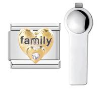 UTXN Personalized Love Letter Charm - Stainless Steel 9mm Italian Link for Bracelets with Installation Tool