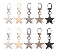 UTXN Zipper Pull Replacement 10 Pcs Metal Zipper Puller Multicolor Zipper Pull Removable Zipper Pulls Zip Puller Replacement for Backpacks, Jeans, Clothes, Suitcases(Star Shape)